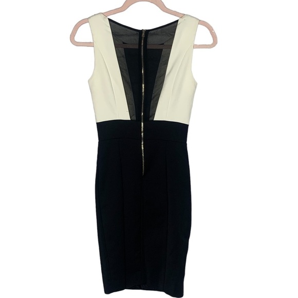 NWT Flavio Castellani Ivory And Black Elegant Bodycon Dress - Picture 3 of 16